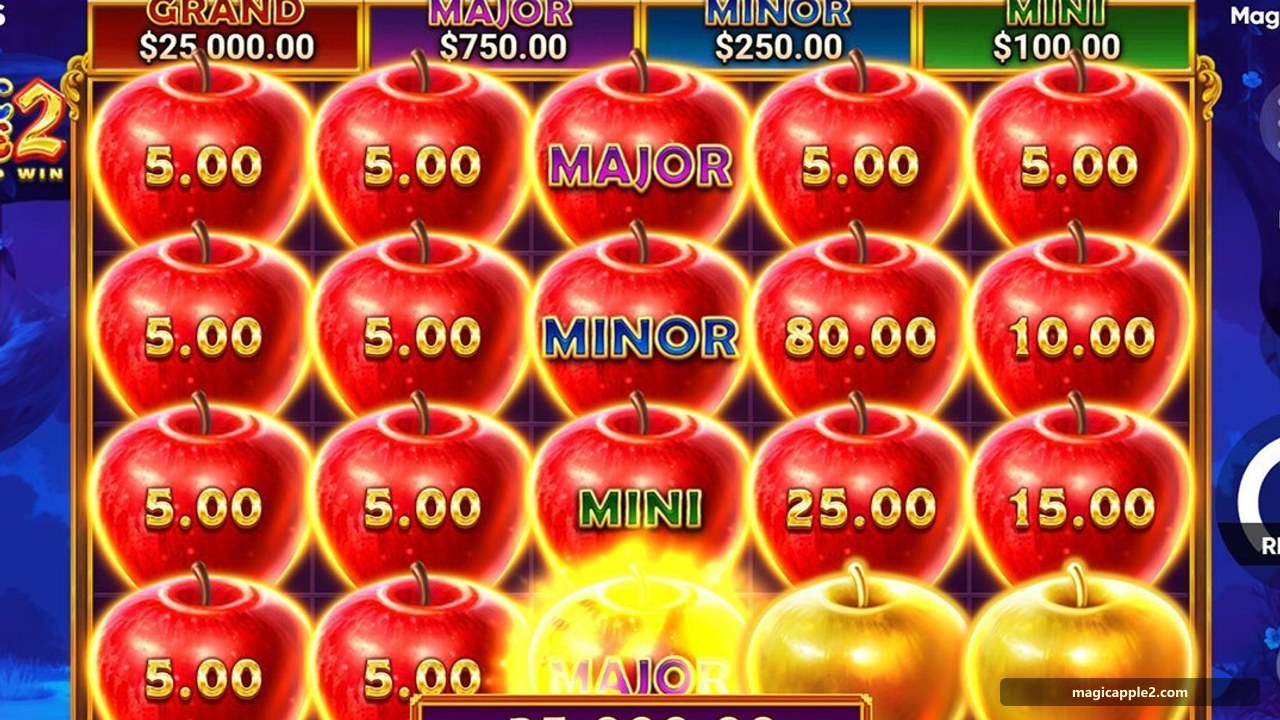 Magic Apple 2 mobil interfeysi: aylantirish tugmasi va moslashgan g‘ildiraklar
